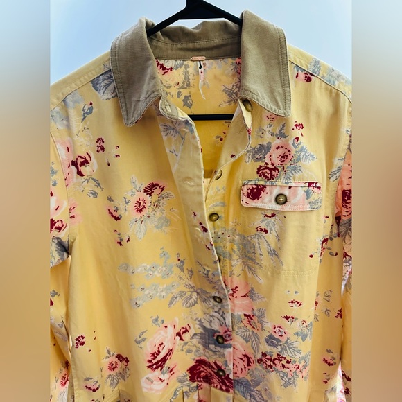 NWOT Free People Connor Yellow Floral Mini Shirt Dress - Picture 7 of 10